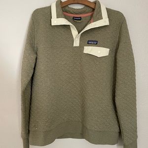 Patagonia quilted snap t pullover - sage khaki medium